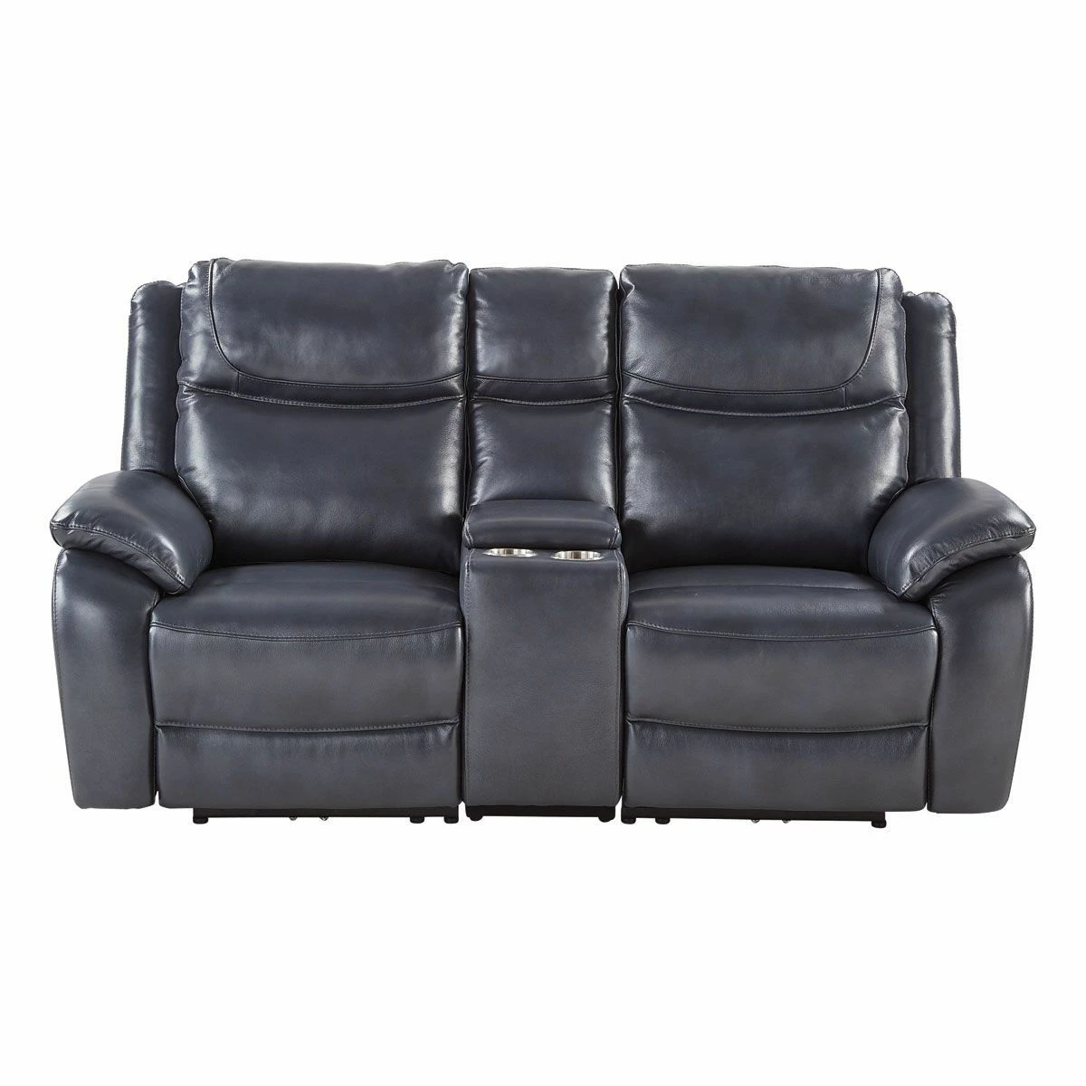 LENNOX LEATHER TRIPLE POWER RECLINING CONSOLE LOVESEAT