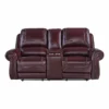 DUCHESS LEATHER MANUAL RECLINING CONSOLE LOVESEAT