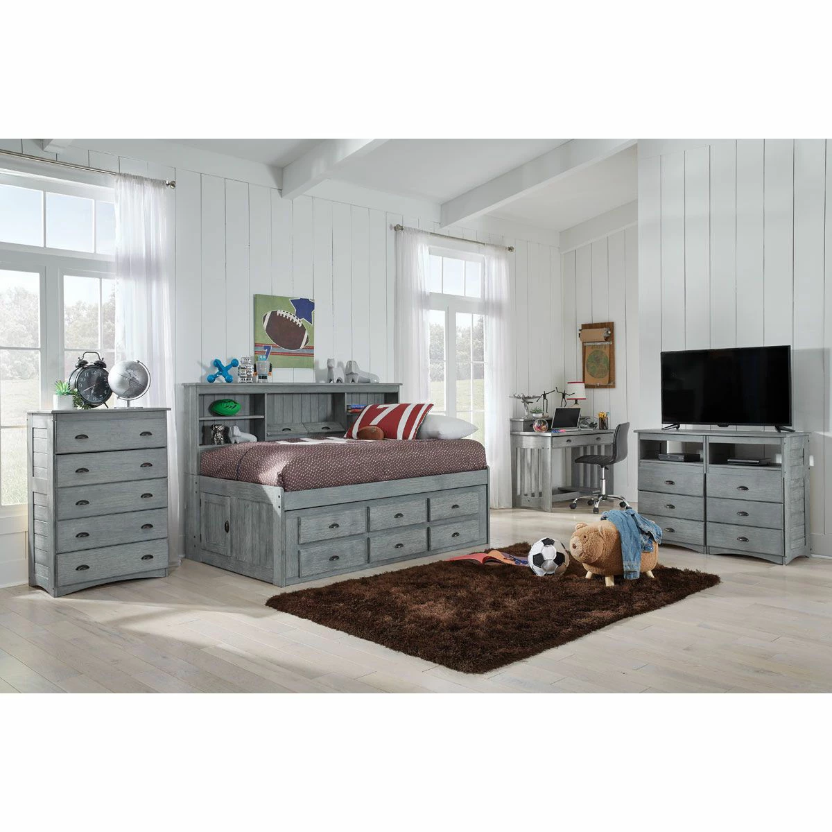 ASHBURY FULL BOOKCASE STORAGE BED