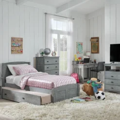 ASHBURY FULL PLATFORM BED W/TRUNDLE